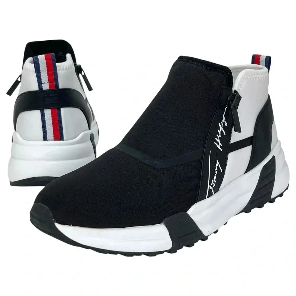 Tommy Hilfiger Morney Black Stretch Womens Fashion Sneakers Size 9M - Picture 8 of 11